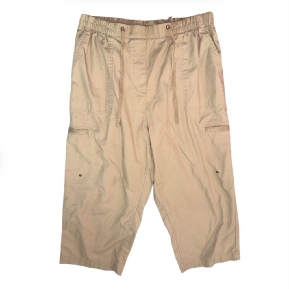 Tan Cargo Capris Pants Allison Daley Women Size 10